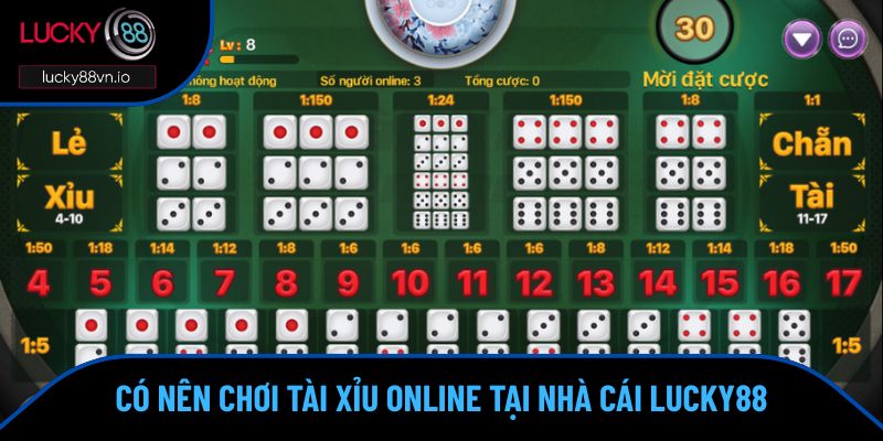 Có nên tham gia cá cược tài xỉu tại Lucky88 hay không?