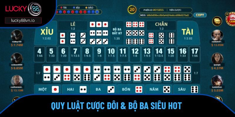 Quy Luật Sicbo - Tham Gia Chơi Ngay Là Thắng Trên Lucky88 Quy luật cược đôi & bộ ba siêu HOT